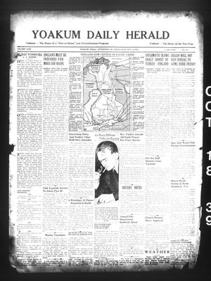 Yoakum Daily Herald (Yoakum, Tex.), Vol. 43, No. 167, Ed. 1 Wednesday, October 18, 1939