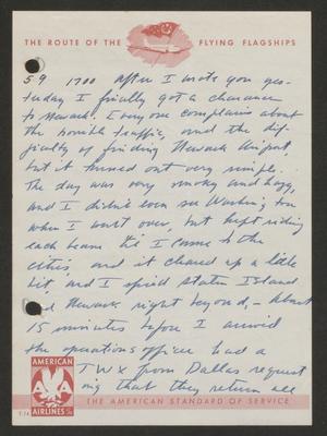 Primary view of object titled '[Letter from Cornelia Yerkes, May 9, 1944]'.