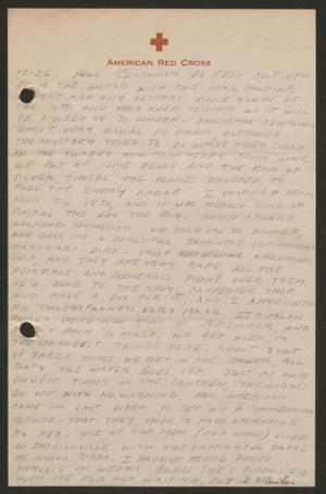 Primary view of object titled '[Letter from Cornelia Yerkes, December 26, 1945]'.