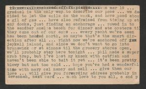 Primary view of object titled '[Postcard from Cornelia Yerkes to Frances Yerkes, March 19, 1950]'.