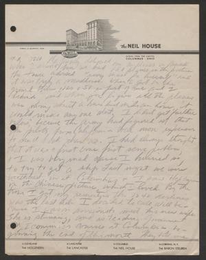 Primary view of object titled '[Letter from Cornelia Yerkes, September 2, 1944]'.
