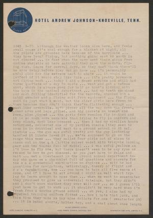 Primary view of object titled '[Letter from Cornelia Yerkes, September 20, 1943]'.