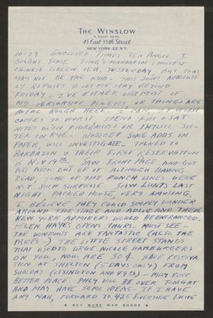 [Letter from Cornelia Yerkes to Frances Yerkes, October 29, 1946]