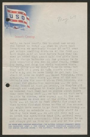 [Letter from Cornelia Yerkes, May 27, 1943]