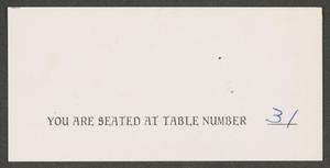 [Seating card]