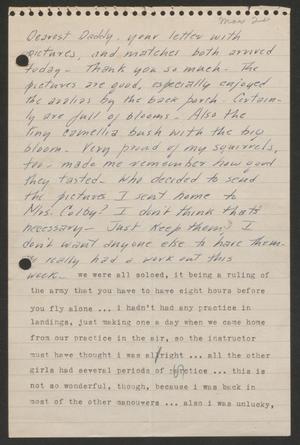 Primary view of object titled '[Letter from Cornelia Yerkes to Fred G. Yerkes, March 20, 1943]'.