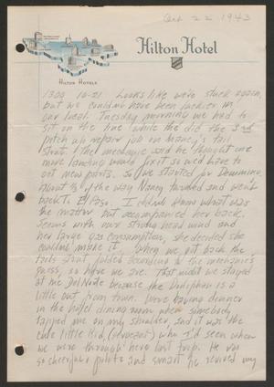 Primary view of object titled '[Letter from Cornelia Yerkes, October 22, 1943]'.