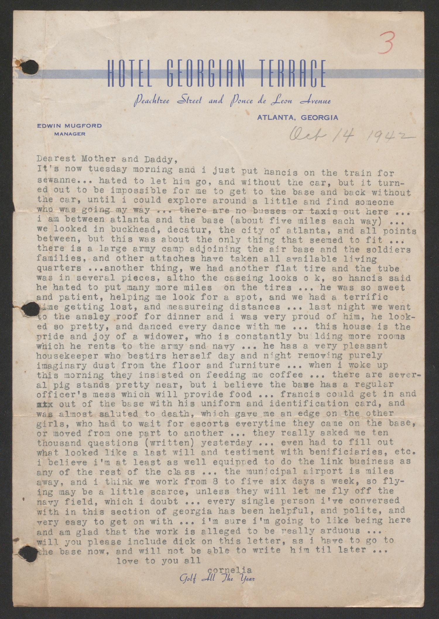 [Letter from Cornelia Yerkes to Fred G. and Frances Yerkes, October 14, 1942]
                                                
                                                    [Sequence #]: 1 of 2
                                                