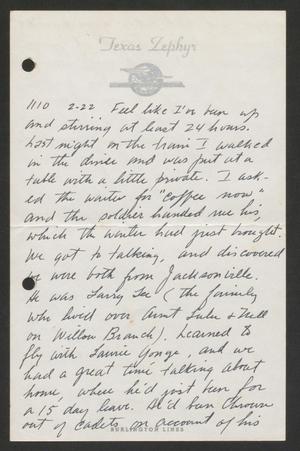 [Letter from Cornelia Yerkes, February 22, 1944]
