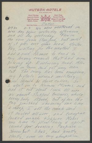 Primary view of object titled '[Letter from Cornelia Yerkes, November 3, 1943]'.