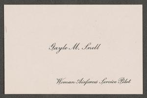 [Gayle Snell card]