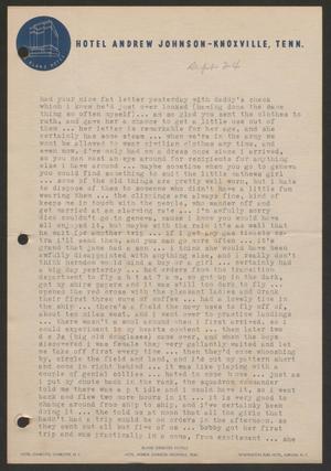 Primary view of object titled '[Letter from Cornelia Yerkes to Frances Yerkes, September 24, 1943]'.