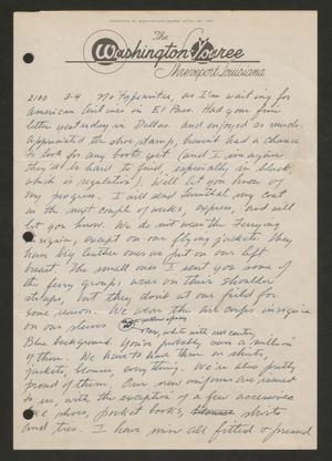 Primary view of object titled '[Letter from Cornelia Yerkes, March 4, 1944]'.