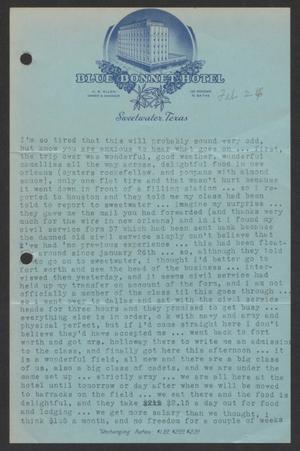 Primary view of object titled '[Letter from Cornelia Yerkes, February 24, 1943]'.