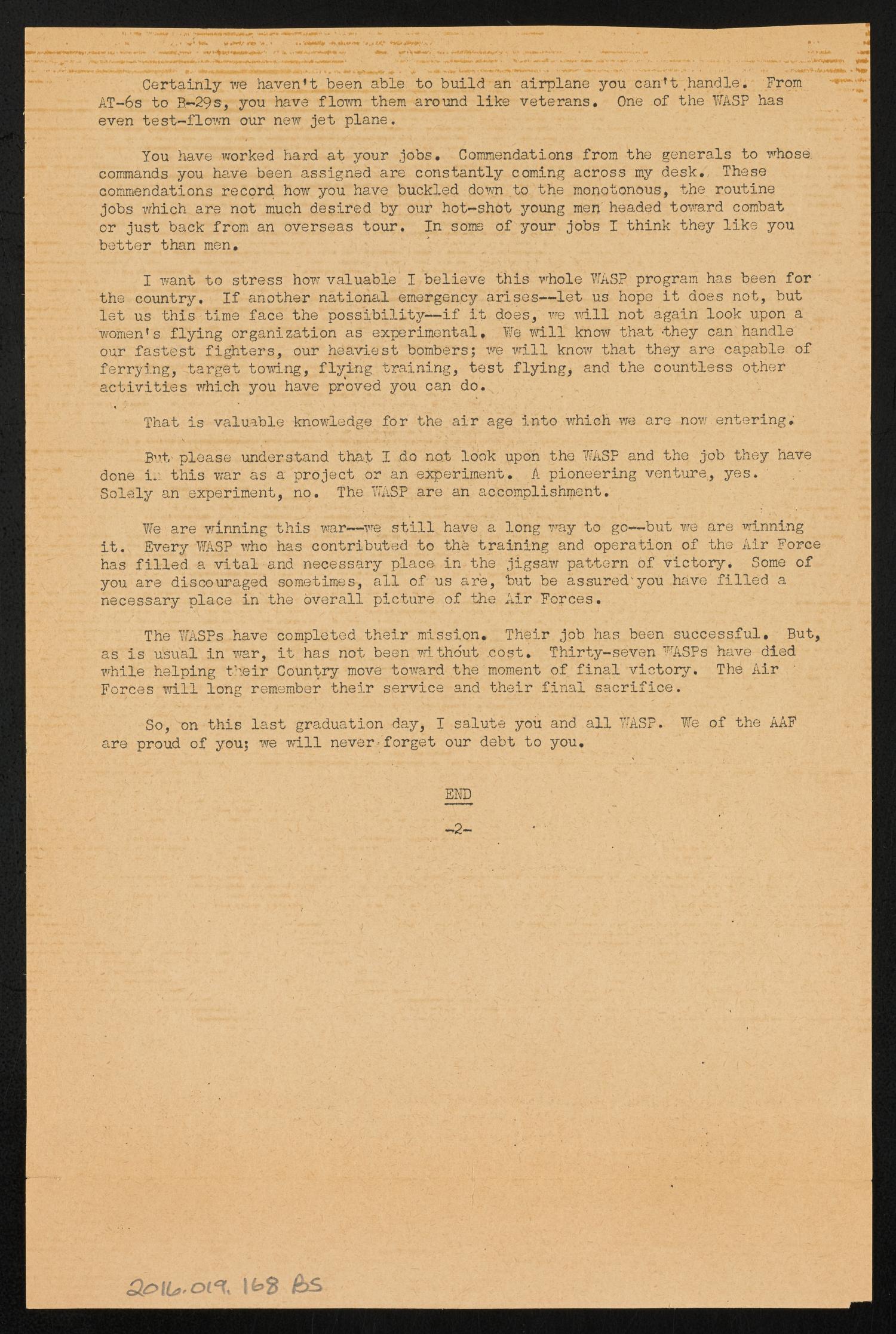 [General Hap Arnold Address in Sweetwater, Texas, December 7, 1944]
                                                
                                                    [Sequence #]: 2 of 2
                                                