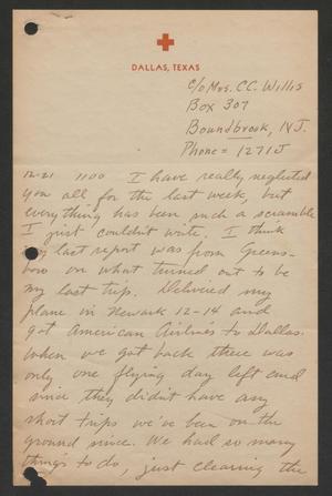 Primary view of object titled '[Letter from Cornelia Yerkes, December 21, 1944]'.