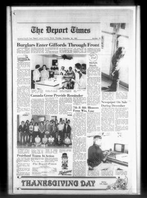 Primary view of object titled 'The Deport Times (Deport, Tex.), Vol. 74, No. 42, Ed. 1 Thursday, November 26, 1981'.
