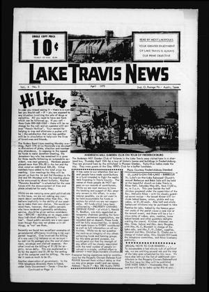 Primary view of object titled 'Lake Travis News (Austin, Tex.), Vol. 4, No. 5, Ed. 1 Saturday, April 22, 1972'.