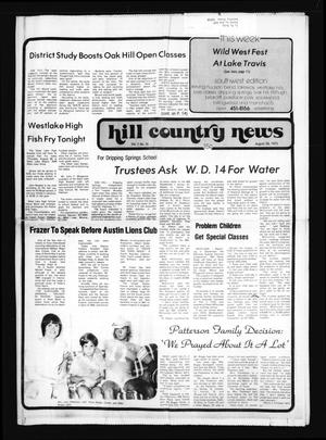Primary view of object titled 'Hill Country News (Austin, Tex.), Vol. 7, No. 35, Ed. 1 Thursday, August 28, 1975'.