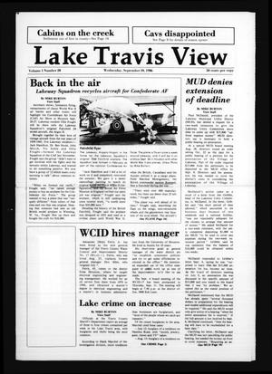 Primary view of object titled 'Lake Travis View (Austin, Tex.), Vol. 1, No. 28, Ed. 1 Wednesday, September 10, 1986'.
