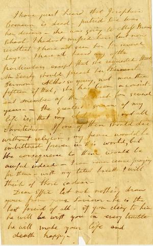 Primary view of object titled '[Letter from Mrs.Watts to Effie Watts Rector]'.