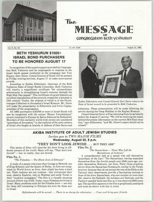 The Message, Volume 11, Number 43, August 1984