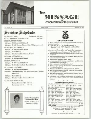 The Message, Volume 12, Number 14, December 1984