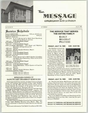 The Message, Volume 12, Number 32, July 1985