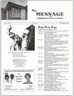 The Message, Volume 12, Number 36, September 1985