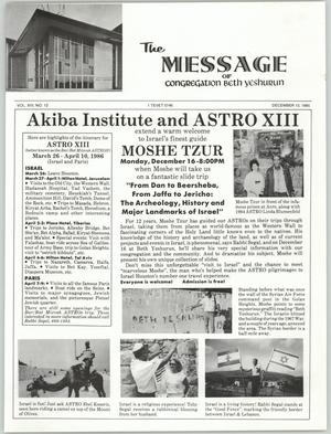 The Message, Volume 13, Number 12, December 1985