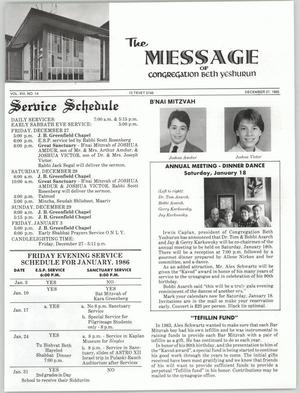 The Message, Volume 13, Number 14, December 1985