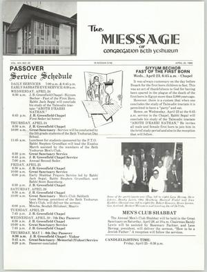 The Message, Volume 13, Number 20, April 1986