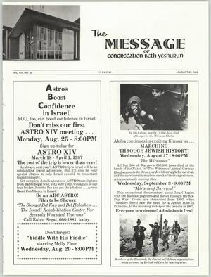 The Message, Volume 13, Number 32, August 1986