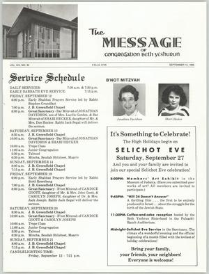 The Message, Volume 13, Number 34, September 1986