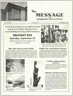 The Message, Volume 13, Number 36, September 1986