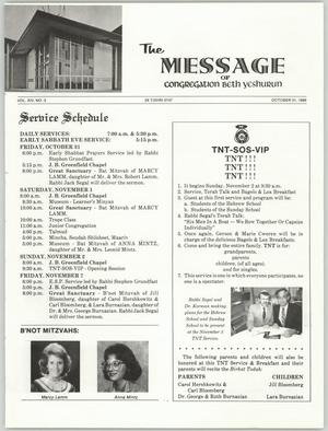 The Message, Volume 14, Number 3, October 1986