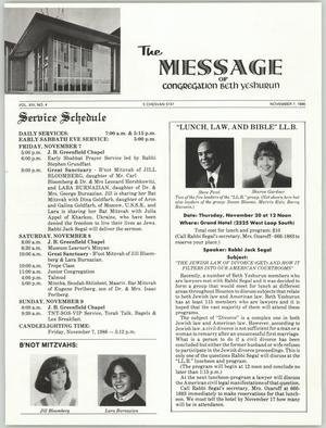 The Message, Volume 14, Number 4, November 1986