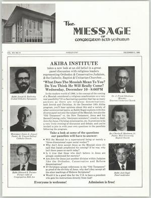 The Message, Volume 14, Number 8, December 1986