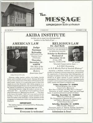 The Message, Volume 14, Number 9, December 1986