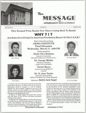 The Message, Volume 14, Number 21, March 1987