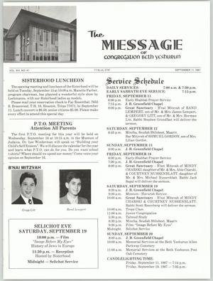 The Message, Volume 14, Number 41, September 1987