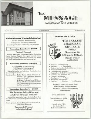 The Message, Volume 14, Number 51, November 1987