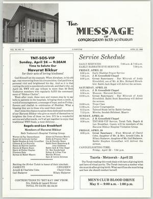 The Message, Volume 15, Number 16, April 1988