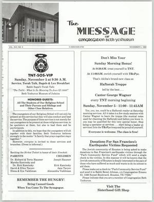 The Message, Volume 17, Number 5, November 1989
