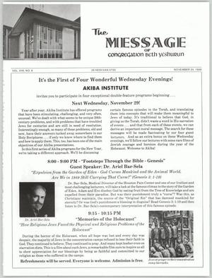 The Message, Volume 17, Number 8, November 1989