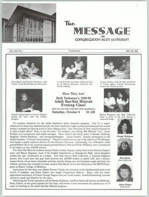 The Message, Volume 18, Number 1, September 1990
