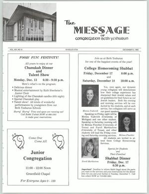 The Message, Volume 21, Number 6, December 1993
