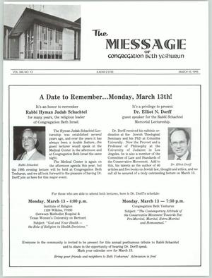 Primary view of object titled 'The Message, Volume 22, Number 13, March 1995'.