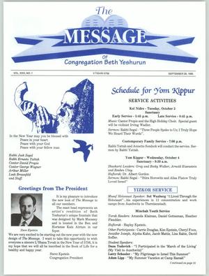 The Message, Volume 23, Number 1, September 1995