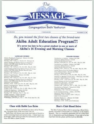 The Message, Volume 23, Number 4, November 1995